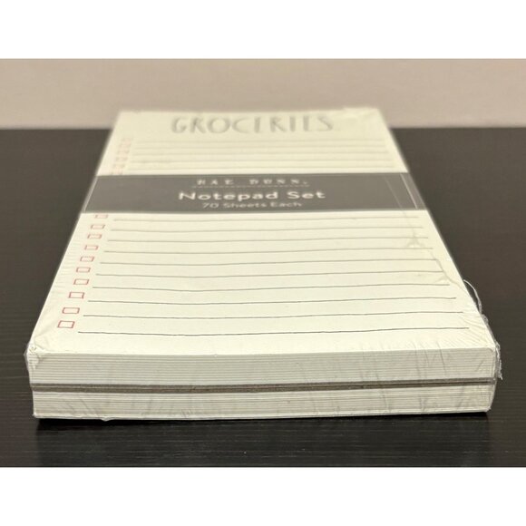 Rae Dunn Groceries Notepad Set With 70 Sheets Each Printed With Soy-Based Ink - Picture 4 of 5